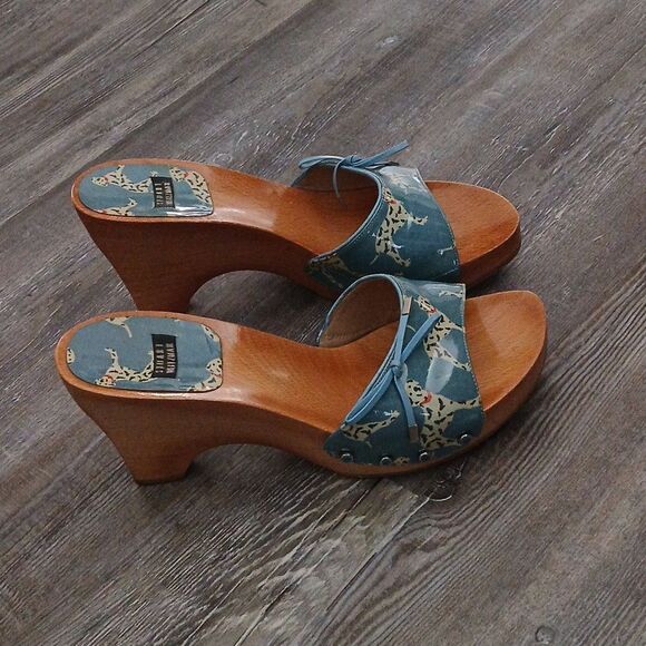 STUART WEITZMAN wooden platform wedge sandals Sz 7 EUC - Picture 8 of 11